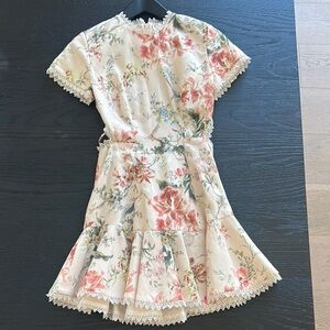 Zimmermann Cream Flutter Sleeve Sundress Wedding Guest